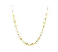 Daesar Halskette Damen Gold 585 Echtgold, Collier Kette mit 3.5MM Pailletten Halskette Gold 45CM für Charms