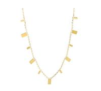 Daesar Halskette Damen Gold 750 Echtgold, Collier Kette mit Rechteck Pailletten Halskette Gold 45CM für Charms