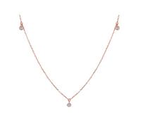 Daesar Halskette Damen Rotgold 18K Echtgold 750, Collier Kette Dünn mit 0.1ct Diamant Halskette Rosegold 45CM Wasserfest für Frauen
