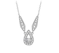 Daesar Halskette Damen Weißgold 585 Echtgold, Kette Anhänger Tropfen mit Diamant Halskette Weißgold 45CM für Charms