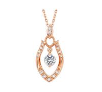 Daesar Halskette Rotgold 585 Damen, Rosegold Kette 45CM Charms Anhänger Tropfen mit 0.26ct Diamant Halskette für Hochzeit Frauen
