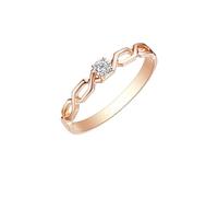 Daesar Hochzeitsringe Rotgold 750, Damen Ring Infinity mit Diamant 0.1ct Verlobungsringe Trauringe für Frauen Gr.64 (20.4)