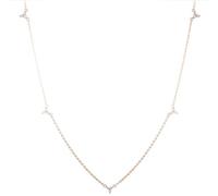 Daesar Kette Damen Rotgold 750 Echtgold, Collier Halskette Dünn mit 0.15ct Diamant Kette Rosegold 45CM Wasserfest