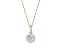 Daesar Kette Rotgold 585 14K Damen, Halskette Rosegold 45CM Charms Anhänger Schneeflocke mit Diamant 0.3ct Hochzeit Kette für Frauen Echtschmuck