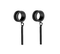 Daesar Ohr Plug 20MM, Piercing Tunnel Edelstahl Hängend Zylinder mit Schraubverschluss Schwarz Ohr Expander Set Tunnel Ohrringe