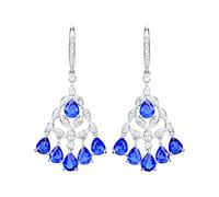 Daesar Ohrhänger 750 Gelbgold, Damen Ohrringe Hängend Filigran mit 5.32ct Tropfen Saphir und Diamant Ohrhänger Nickelfrei in Bijouterie