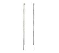 Daesar Ohrringe Weißgold 585 14K EchtWeißgold Damen, Ohrhänger Lange Quasten mit 0.9ct Diamant Hochzeit Ohrringe Braut Nickelfrei