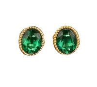 Daesar Ohrstecker 585 Gold Damen, Ohrringe mit 1.5ct Oval Smaragd Hochzeit Ohrstecker Nickelfrei Echtschmuck