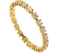 Daesar Ring 9 Karat Gold 375 Damen, Trauringe Schmal mit Diamant Bandring Verlobungsringe Hochzeit Ringe Nickelfrei Größe 53 (16.9)