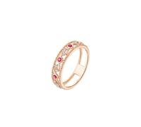 Daesar Verlobungsring Damen 585 Rotgold, Frauen Ringe Filigran mit Rubin und Diamant Wickelring Jahrestag Hochzeit Ringe Eheringe Gr.49 (15.6)