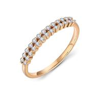 Daesar Verlobungsring Damen 750 Rotgold, Frauen Ringe mit Diamant 0.2ct Jahrestag Hochzeit Ringe Eheringe Größe 55 (17.5)