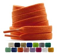 Dafannis 2 Paar Schnürsenkel aus Baumwolle, 9 mm Flache breite Reißfeste Schuhbänder für Sneakers, Sportschuhe, Turnschuhe, Premium Ersatz Schuhbänder