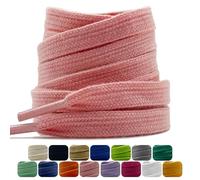 Dafannis 2 Paar Schnürsenkel aus Baumwolle, 9 mm Flache breite Reißfeste Schuhbänder für Sneakers, Sportschuhe, Turnschuhe, Premium Ersatz Schuhbänder