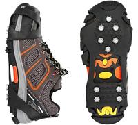 DAFROH Steigeisen für Schuhe, 10 Zähne Schuhkrallen, Eiskralle zum Spielen im Schnee, Anti Rutsch Schuhkralle mit Edelstahl Spikes für Wandern, Schnee, EIS, Trekking, Eisfischen (L (EU 40-44))