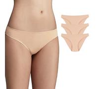 Dagi Baumwollunterwäsche für Damen, nahtlos, atmungsaktive Höschen für Damen, niedrig sitzende, elastische Höschen, bequem, 3er-Pack, Beige, M