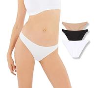 Dagi Baumwollunterwäsche für Damen, nahtlos, atmungsaktive Höschen für Damen, niedrig sitzende, elastische Höschen, bequem, 3er-Pack, Mehrfarbig, L