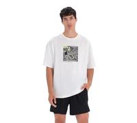 Dagi Men's Off White Short Sleeve Crew Neck Striped Regular T-Shirt, Off White,M