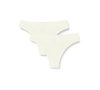 Dagi Women's Ecru 2 Pack Low Waist Thong Panty, Ecru,XL