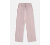 Dagi Women's Light Lilac Regular Waist Wide Leg Ribbed Detailed Everfresh Tracks Bottom, Light Lilac,L
