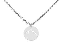 DAHEIM Halskette Berge - filigrane Mountain & Gipfel Kette für Damen und Frauen, Heimat-Schmuck Gebirge und Wandern aus Edelstahl (silber-farben) DHK281