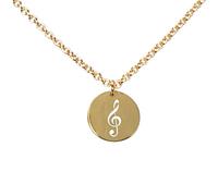 DAHEIM Halskette Notenschlüssel - filigrane Kette Musik und Noten für Damen und Frauen, Heimat-Schmuck Violin-Schlüssel aus Edelstahl (vergoldet) DHK308