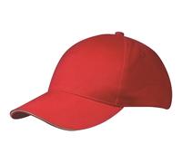 5 Panel Sandwich Cap "MB035" - myrtle beach Red/White