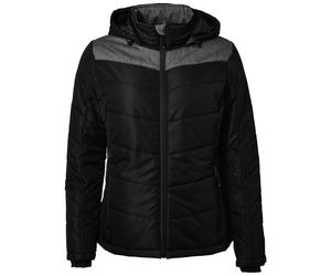 Daiber Damen Stepp-Winterjacke JN1133 - Schwarz / anthrazit meliert | XL
