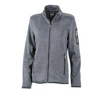 Daiber - Ladies´ Knitted Fleece Jacket Dark Grey Melange - Gr. - L