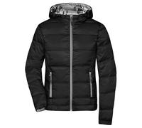 Daiber Leichte Damen Daunenjacke mit Kapuze JN1151 - Schwarz / silber | XS