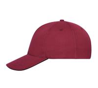 Daiber Sandwich-Kappe aus Bio-Baumwolle MB6238 - Weinrot / schwarz