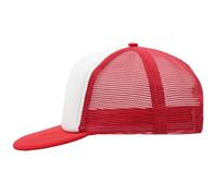 Daiber Trucker-Kappe mit geradem Schirm MB6207 - Weiß / rot