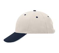 Myrtle Beach Unisex 6-Panel Sandwich Kappe Klassische Cap MB024 beige/navy/beige one size