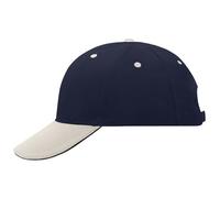 Daiber Werbliche 6-Panel Sandwich-Cap MB024 - Dunkelblau / beige / dunkelblau | uni