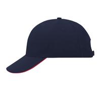 Daiber Werbliche 6-Panel Sandwich-Cap MB024 - Dunkelblau / rot | uni