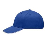 Myrtle Beach Unisex Gebürstete leichte 6-Panel Sandwich Kappe Klassische Cap MB6541 royal/white one size