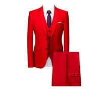 DAIHAN Herren Dreiteiliger Hochzeitsanzug für Zeremonien Elegantes Formales 3-teiliger Herren Anzüge Smoking-Anzug Sakko Jacke & Weste & Hose für Business-Dinner-Party Darot M