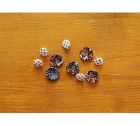 Daily Like Set 10 Knöpfe aus Baumwolle Holy Night 1,8 cm 1,3 cm 5u Größe Tasche