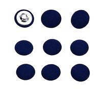 dailymall 10 Stück Ösen Knöpfe Stoff bezogen, Stoffknöpfe, Ösenknöpfe mit Stoff bezogen - Tiefes Blau