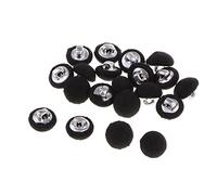 dailymall 20 Stück Ösen Knöpfe Stoff bezogen, Stoffknöpfe, Schaftknöpfe, Bastelknöpfe,Ösenknöpfe mit Stoff bezogen 10mm - Schwarz
