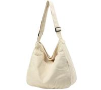 DAINAOTM Canvas-Tragetasche, lässige Hobo-Umhängetasche, Schultertasche für Damen und Herren, große Geldbörse, Kuriertasche, Reisen, Arbeit, 1-b Beige, Large