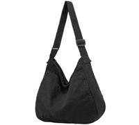 DAINAOTM Canvas-Tragetasche, lässige Hobo-Umhängetasche, Schultertasche für Damen und Herren, große Geldbörse, Kuriertasche, Reisen, Arbeit, 0-schwarz, Large