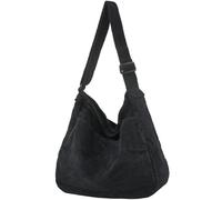 DAINAOTM Canvas-Tragetasche, lässige Hobo-Umhängetasche, Schultertasche für Damen und Herren, große Geldbörse, Kuriertasche, Reisen, Arbeit, 2-Schwarz, Large