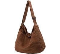 DAINAOTM Canvas-Tragetasche, lässige Hobo-Umhängetasche, Schultertasche für Damen und Herren, große Geldbörse, Kuriertasche, Reisen, Arbeit, 2-braun, Large