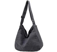 DAINAOTM Canvas-Tragetasche, lässige Hobo-Umhängetasche, Schultertasche für Damen und Herren, große Geldbörse, Kuriertasche, Reisen, Arbeit, 1-grau, Large