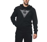 Dainese - Hoodie Logo, Lässiges Sweatshirt für Männer, Frontreißverschluss, Kapuzenpullover, 100% Baumwolle, Schwarz/Weiß, XXL
