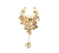 DAISHIAO Lady Bauchtanz Gold/Silber Coin Link Metallring zum Handgelenk Armband Halskette