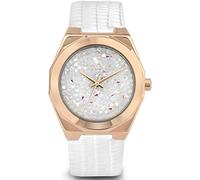 Daisy Dixon Damenuhr Roségold, weißes Leder Armband, Durchmesser: 36mm, Wasserdichtigkeit: 3 Bar, DD120WRG