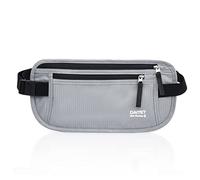 DAITET Geldgürtel - Reisepasshülle sichere versteckte Reisebrieftasche mit RFID-Blockierung, Undercover-Bauchtasche, Hellgrau, RFID Blocking & Belt Wide:1Inch, RFID-blockiert und Gurtbreite: 2,5 cm