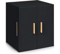 Dajasan Groß Schmuckaufbewahrung, Schmuckkästchen Damen, 4 Ebenen Schmuckkasten, Schmuckschrank mit Spiegel für Ringe, Halsketten, Ohrringe, Uhren, Armbänder (Schwarz)