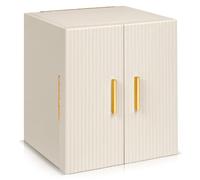 Dajasan Groß Schmuckaufbewahrung, Schmuckkästchen Damen, 4 Ebenen Schmuckkasten, Schmuckschrank mit Spiegel für Ringe, Halsketten, Ohrringe, Uhren, Armbänder (Beige)